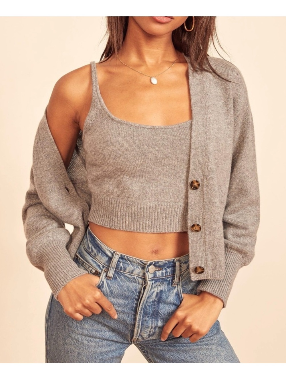 Reformation Varenne Cashmere Crop Tank small